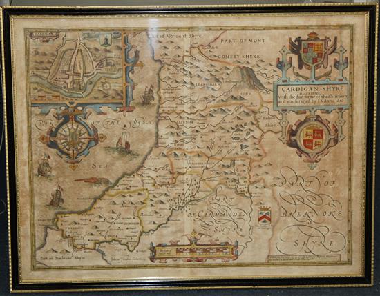 John Speede Map of Cardigan Shyre overall 19.5 x 22.75in. (3 maps)
